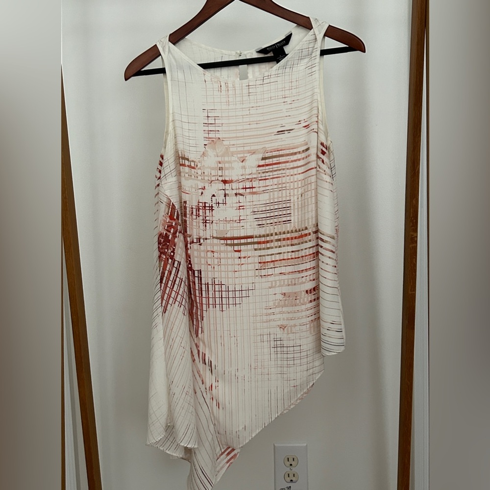 Cream print White House black market blouse. Matching pants are also available.